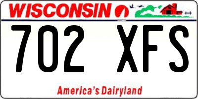 WI license plate 702XFS