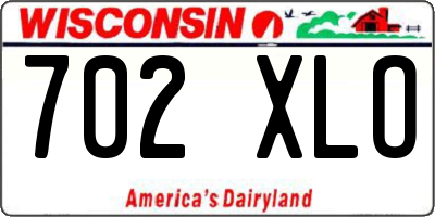 WI license plate 702XLO