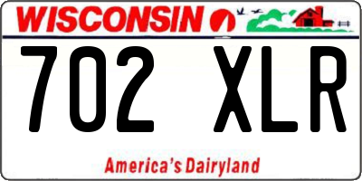 WI license plate 702XLR