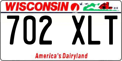 WI license plate 702XLT