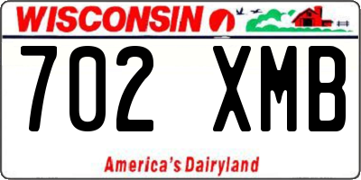 WI license plate 702XMB