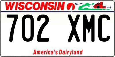 WI license plate 702XMC