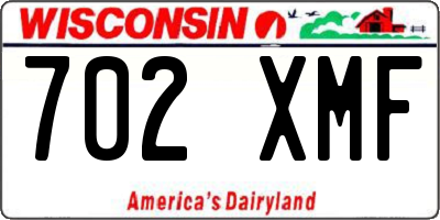 WI license plate 702XMF