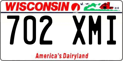 WI license plate 702XMI