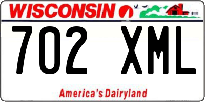 WI license plate 702XML