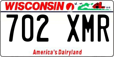 WI license plate 702XMR