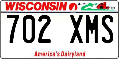 WI license plate 702XMS
