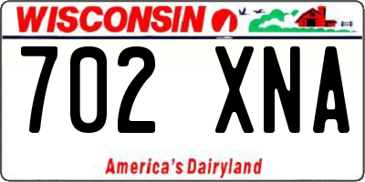 WI license plate 702XNA