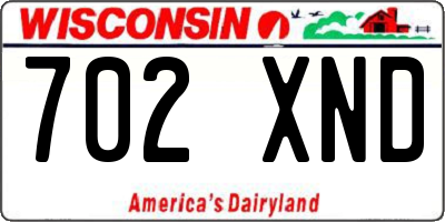 WI license plate 702XND