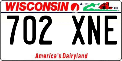 WI license plate 702XNE
