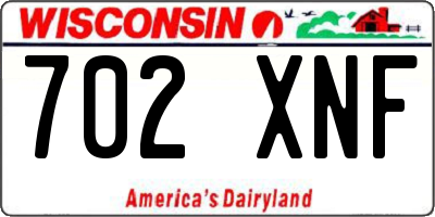 WI license plate 702XNF