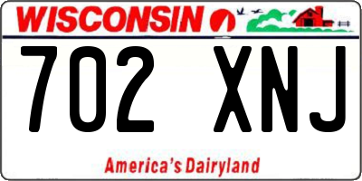 WI license plate 702XNJ