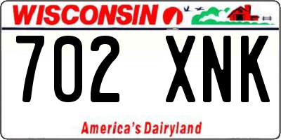 WI license plate 702XNK