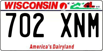 WI license plate 702XNM