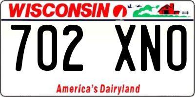 WI license plate 702XNO