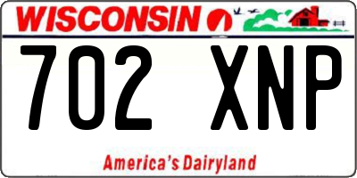 WI license plate 702XNP