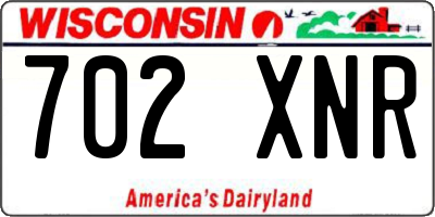 WI license plate 702XNR