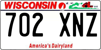 WI license plate 702XNZ
