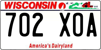 WI license plate 702XOA