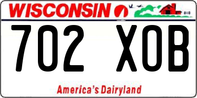 WI license plate 702XOB