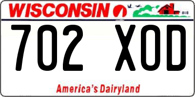 WI license plate 702XOD
