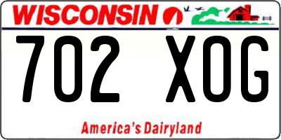 WI license plate 702XOG