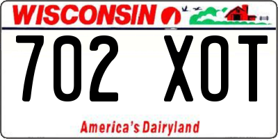 WI license plate 702XOT