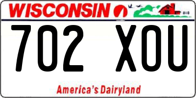 WI license plate 702XOU