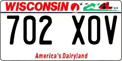 WI license plate 702XOV
