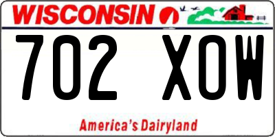 WI license plate 702XOW