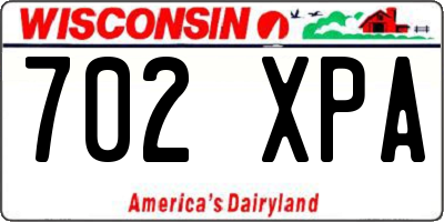 WI license plate 702XPA