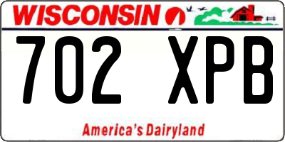 WI license plate 702XPB