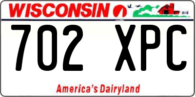 WI license plate 702XPC
