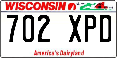WI license plate 702XPD