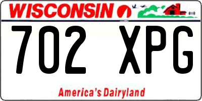 WI license plate 702XPG