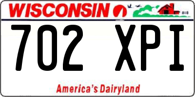 WI license plate 702XPI