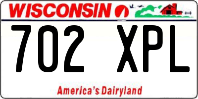 WI license plate 702XPL