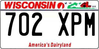WI license plate 702XPM