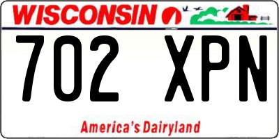 WI license plate 702XPN