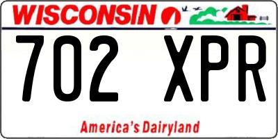 WI license plate 702XPR
