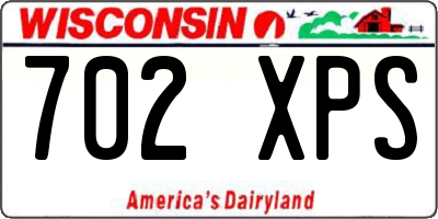 WI license plate 702XPS