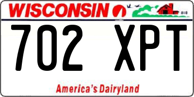 WI license plate 702XPT