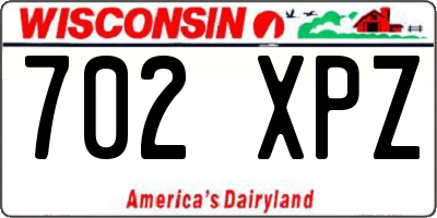 WI license plate 702XPZ