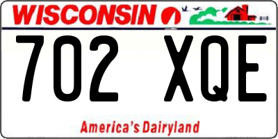 WI license plate 702XQE