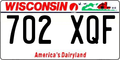 WI license plate 702XQF