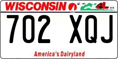 WI license plate 702XQJ
