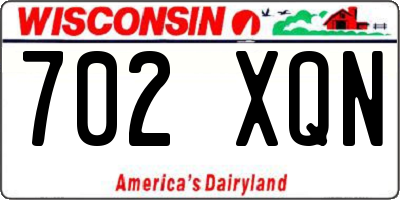 WI license plate 702XQN