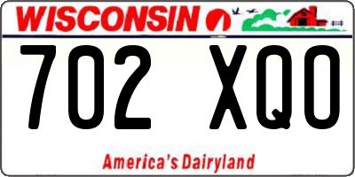 WI license plate 702XQO