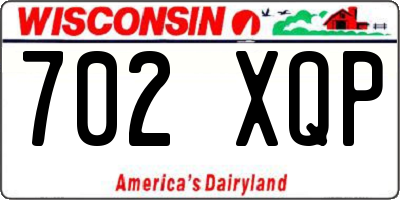 WI license plate 702XQP