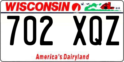 WI license plate 702XQZ
